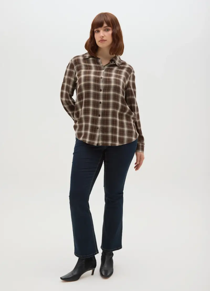 Camicia A Quadri Multicolor Regular Fit, Donna, Multicolor