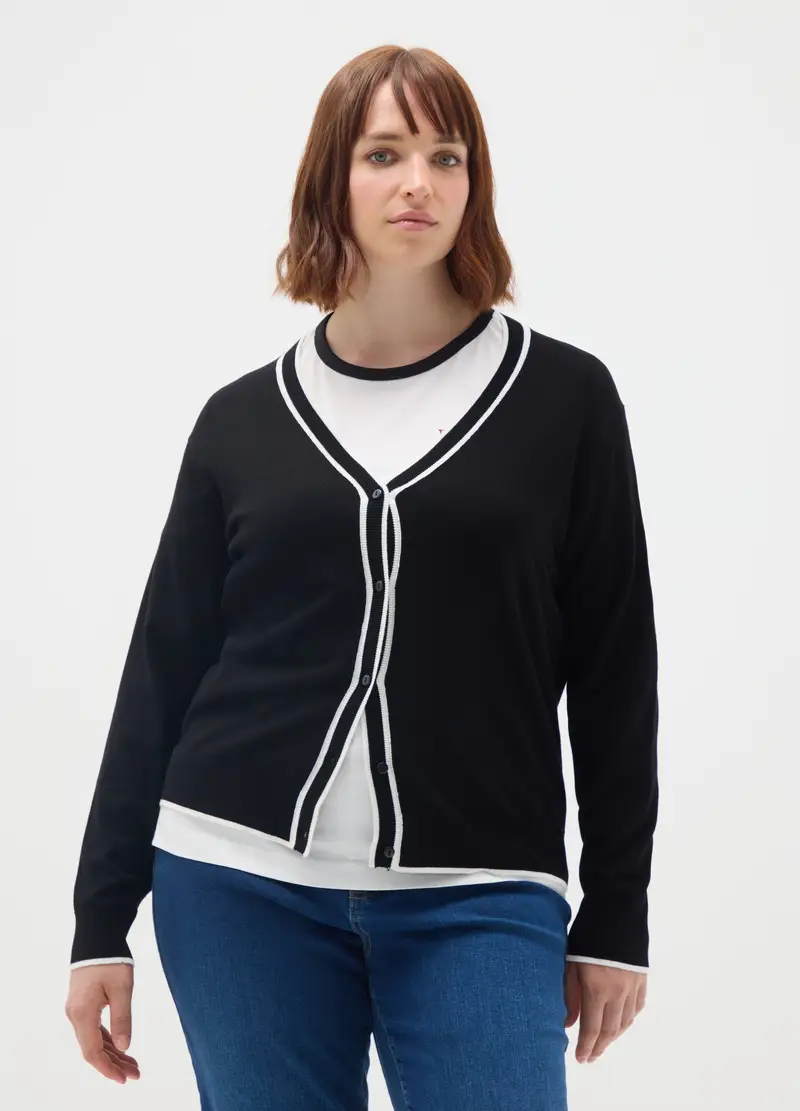 MYA Cardigan Donna Nero 4153009 miniatura 2