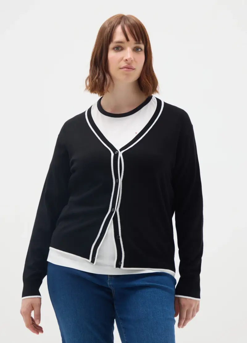 MYA Cardigan Donna Nero 4208065 miniatura 2