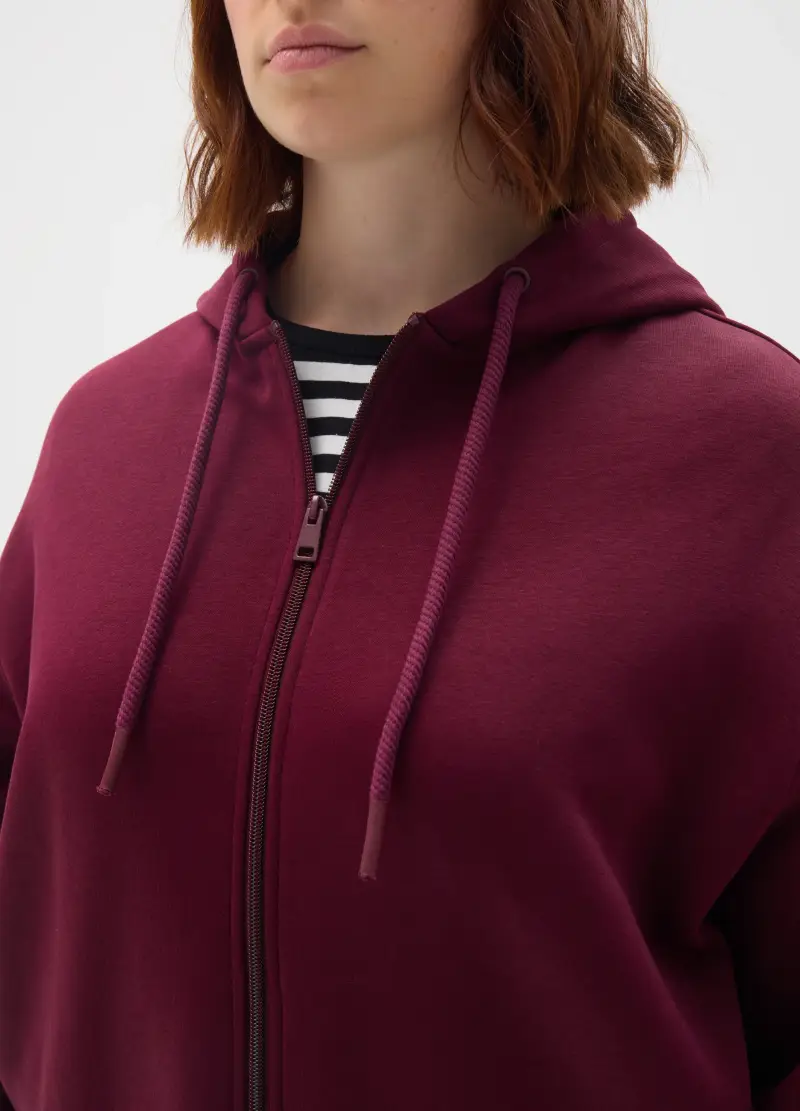 Felpa In Cotone Viola Regular Fit, Donna, Viola miniatura 3