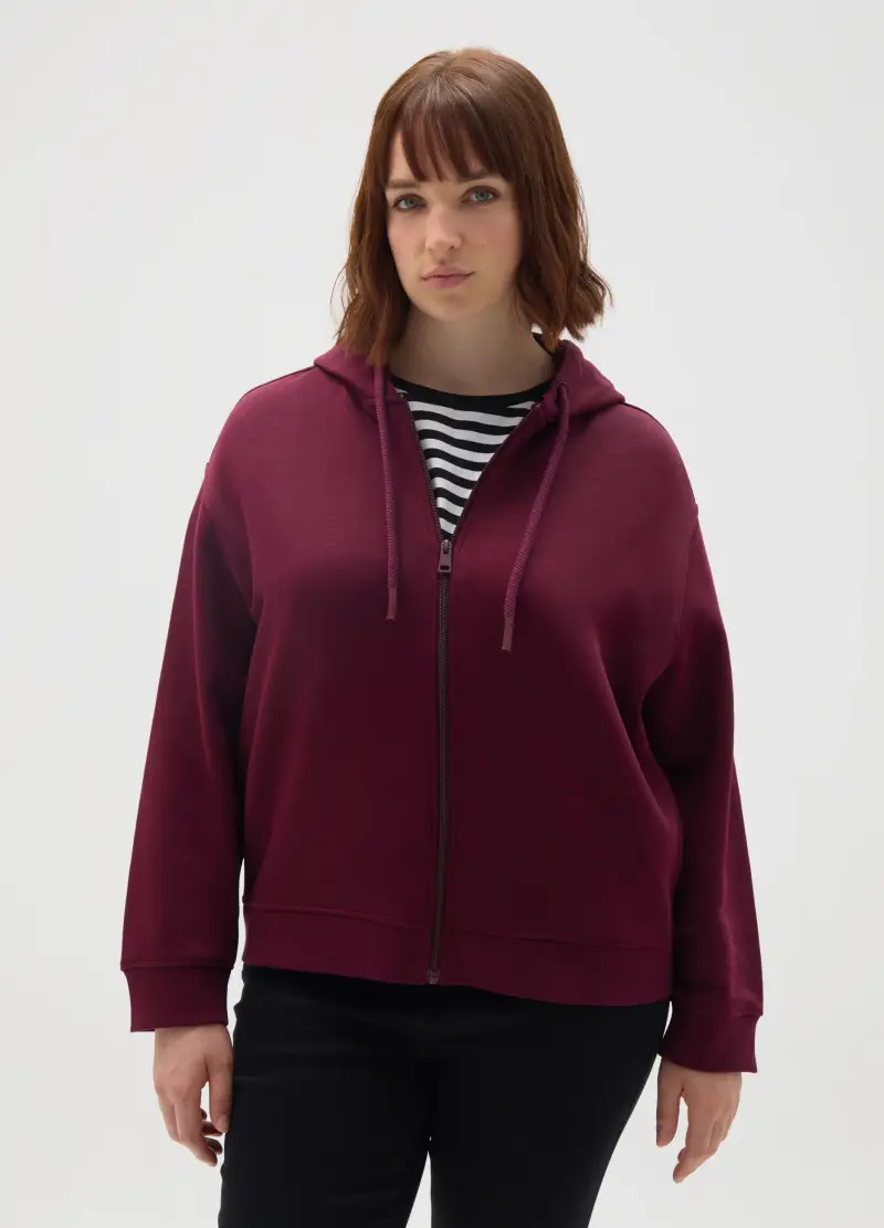 Felpa In Cotone Viola Regular Fit, Donna, Viola