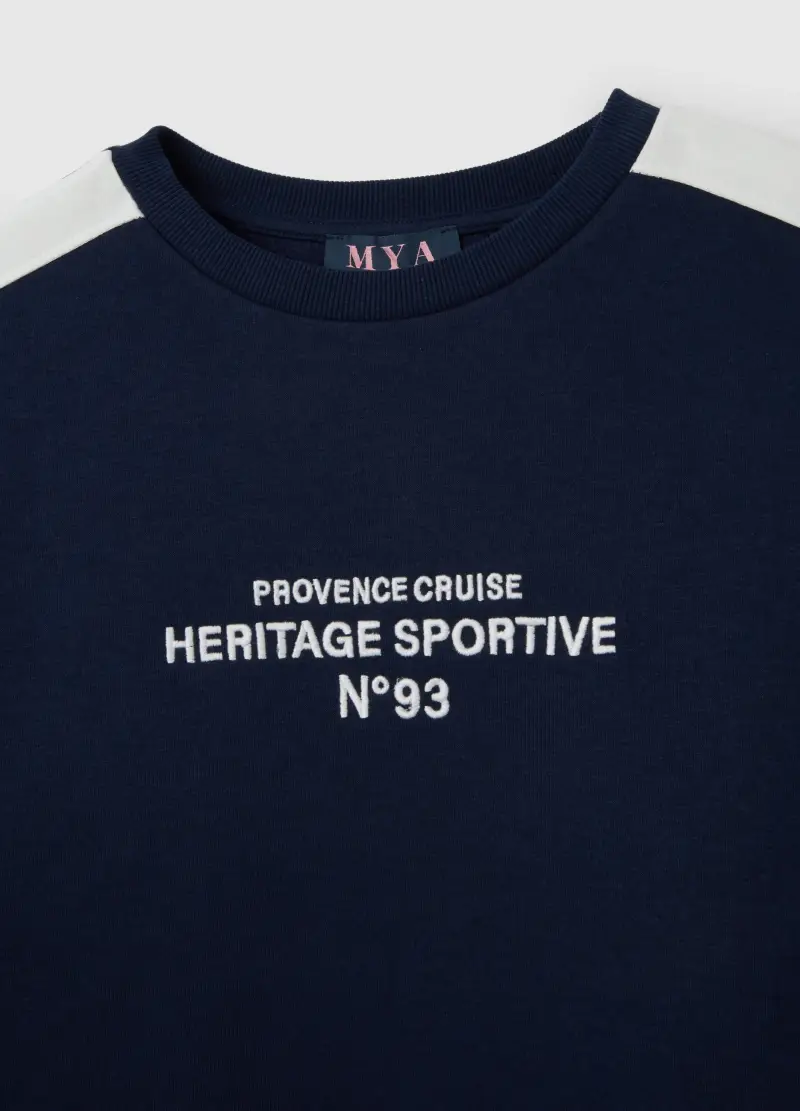 Felpa In Misto Cotone Multicolor Con Stampa, Donna, Multicolor miniatura 2