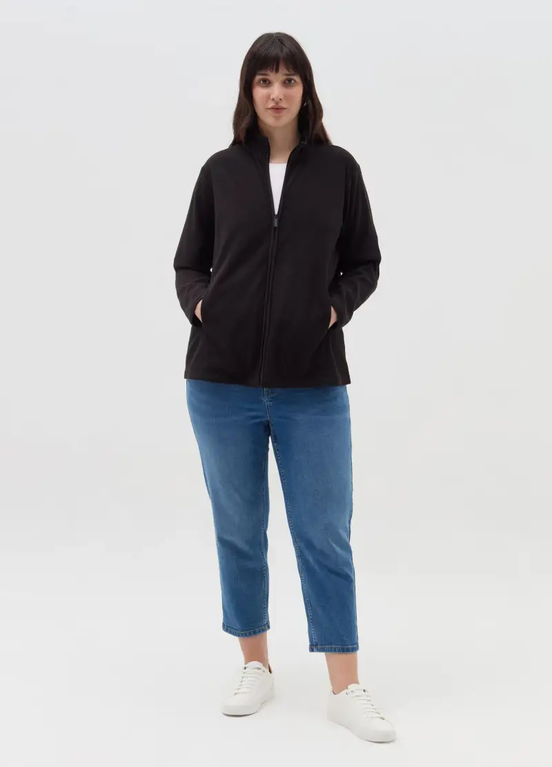 Full-zip In Pile Curvy, Donna, Nero