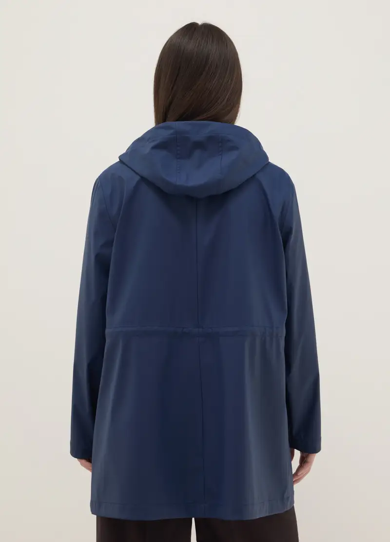 Giacca Blu Da Pioggia Regular Fit Con Cappuccio, Donna, Blu miniatura 3