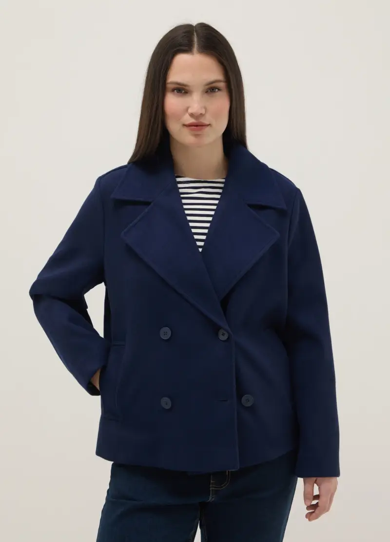 Giacca Doppiopetto Blu Regular Fit, Donna, Blu miniatura 2