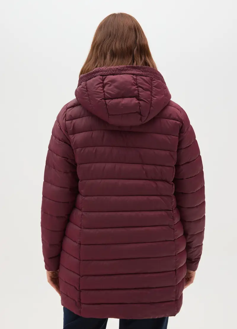 Giacca Imbottita Bordeaux Con Cappuccio, Donna, Rosso miniatura 3