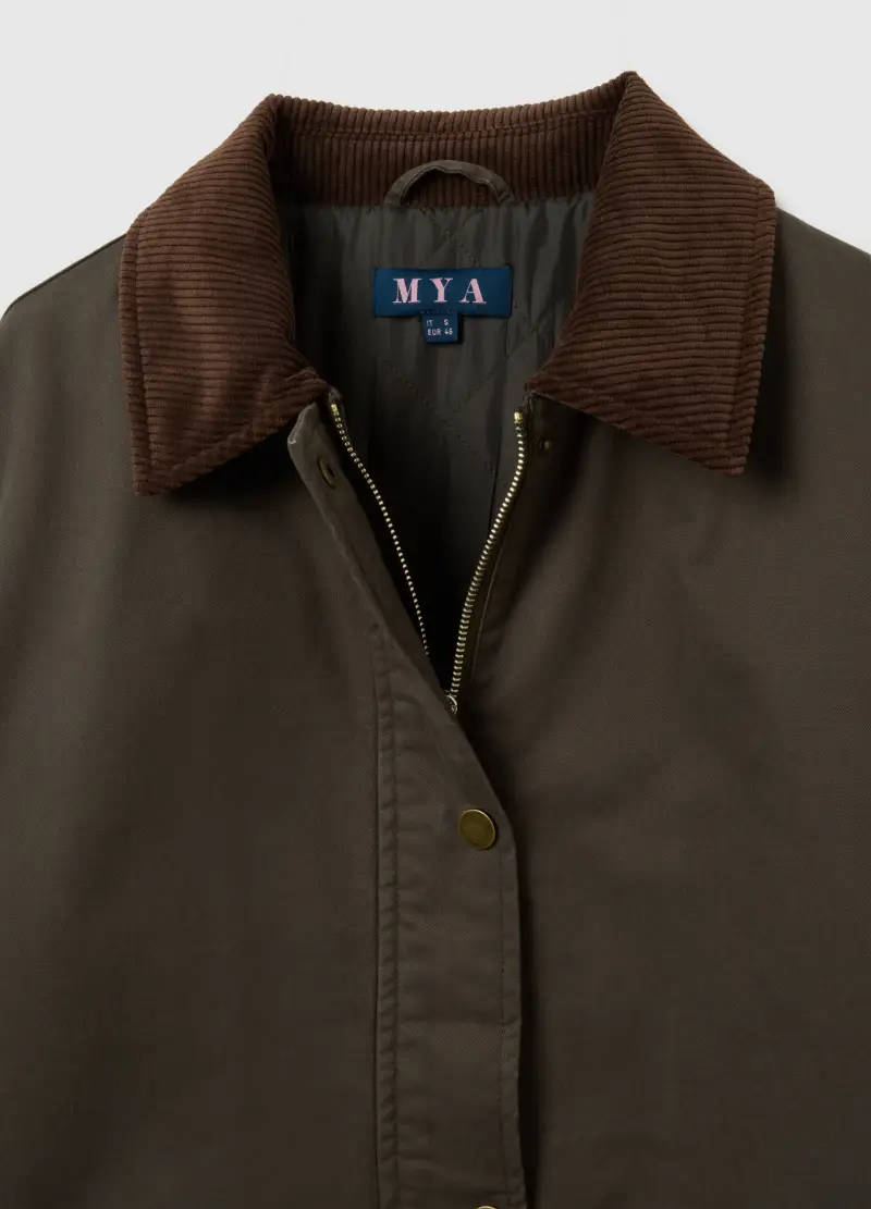 Giacca In Puro Cotone Marrone Regular Fit, Donna, Marrone miniatura 2