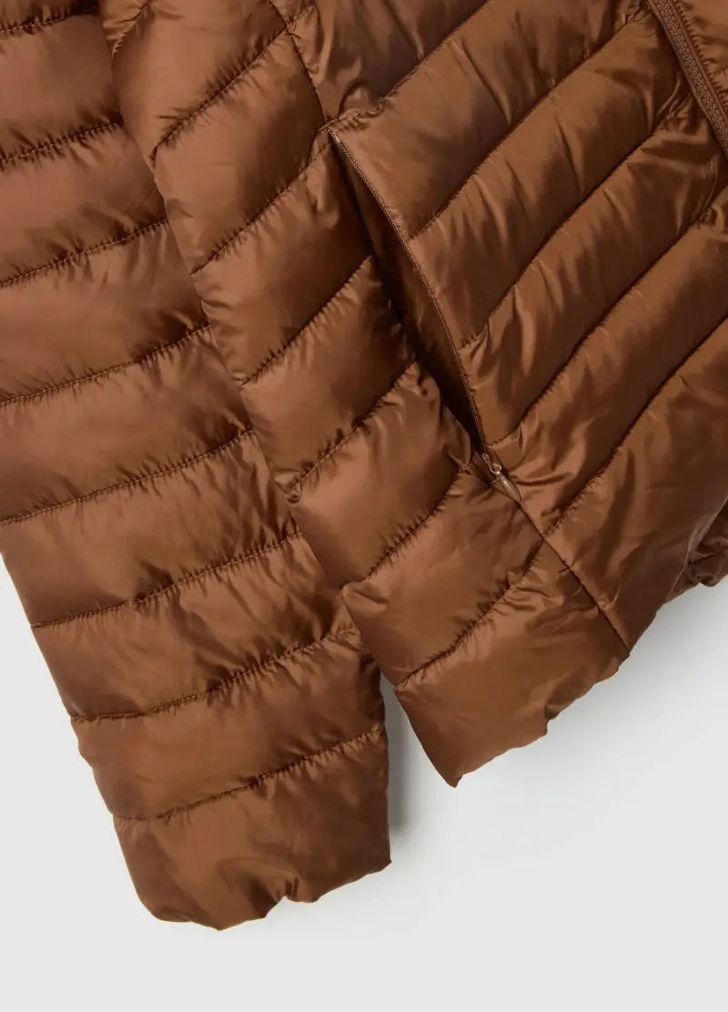 Giacca Marrone Imbottita Regular Fit Con Zip E Cappuccio, Donna, Marrone miniatura 2