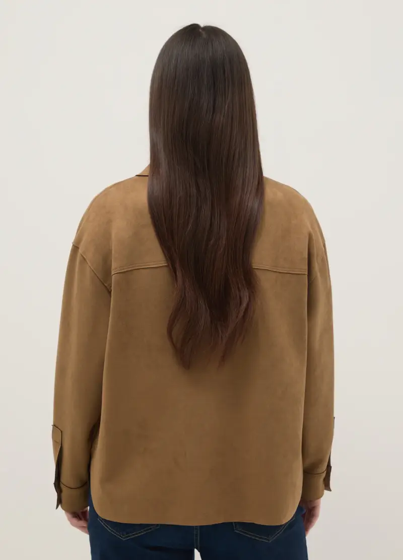 Giacca Marrone Regular Fit Con Colletto E Bottoni, Donna, Marrone miniatura 3