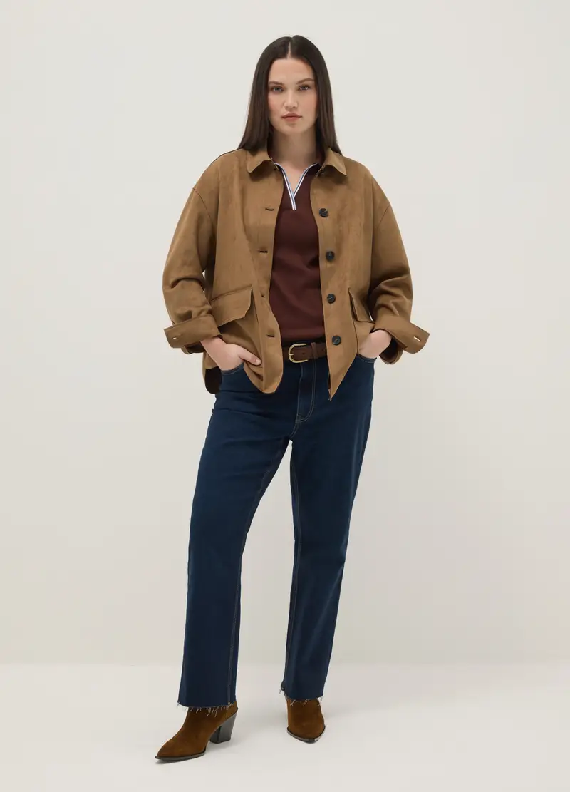 Giacca Marrone Regular Fit Con Colletto E Bottoni, Donna, Marrone