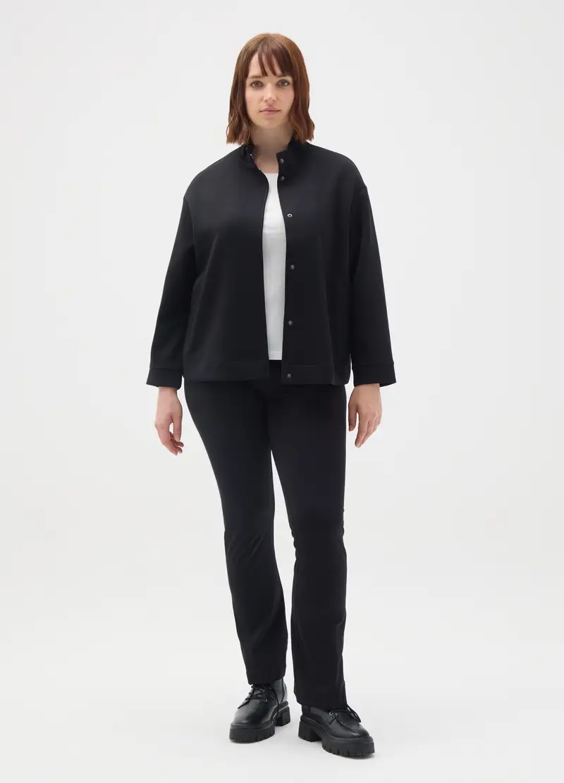 Giacca Nera Vestibilità Regular Con Bottoni, Donna, Nero miniatura 2