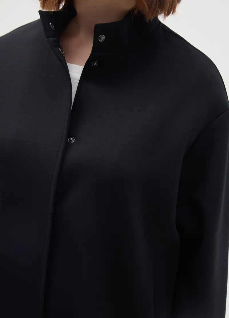 Giacca Nera Vestibilità Regular Con Bottoni, Donna, Nero miniatura 3