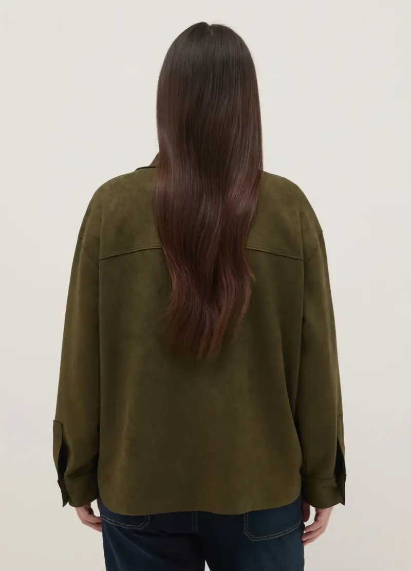 Giacca Verde Regular Fit Con Colletto E Bottoni, Donna, Verde miniatura 3