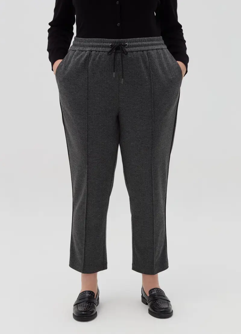 Joggers A Spina Di Pesce Con Coulisse Curvy, Donna, Multicolor miniatura 2