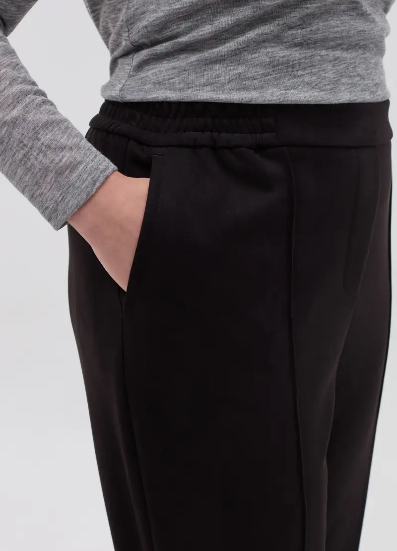 Joggers Con Impunture In Rilievo Curvy, Donna, Nero miniatura 3