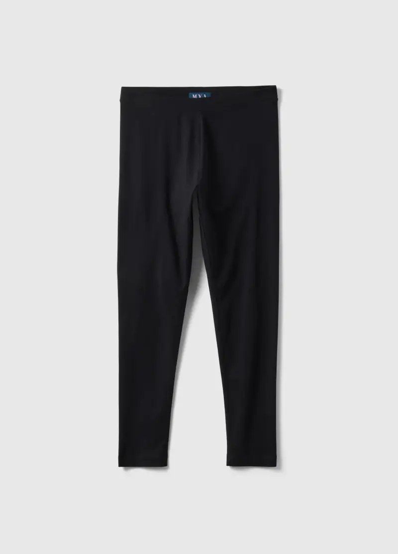 Leggings Skinny Fit Neri In Cotone Elasticizzato, Donna, Nero