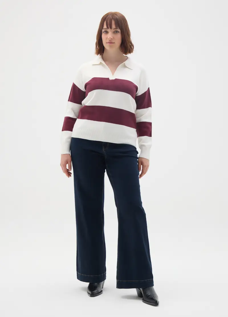 Maglia In Misto Cotone Multicolor Regular Fit, Donna, Multicolor miniatura 2