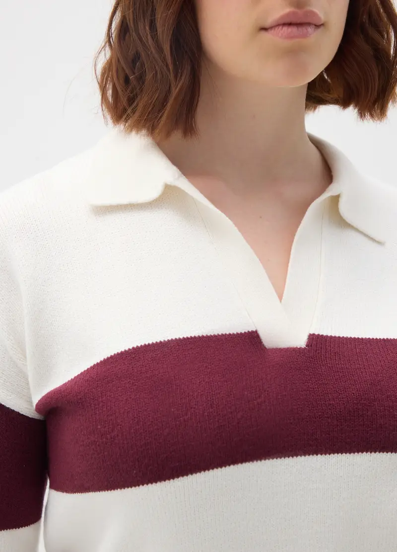 Maglia In Misto Cotone Multicolor Regular Fit, Donna, Multicolor miniatura 3