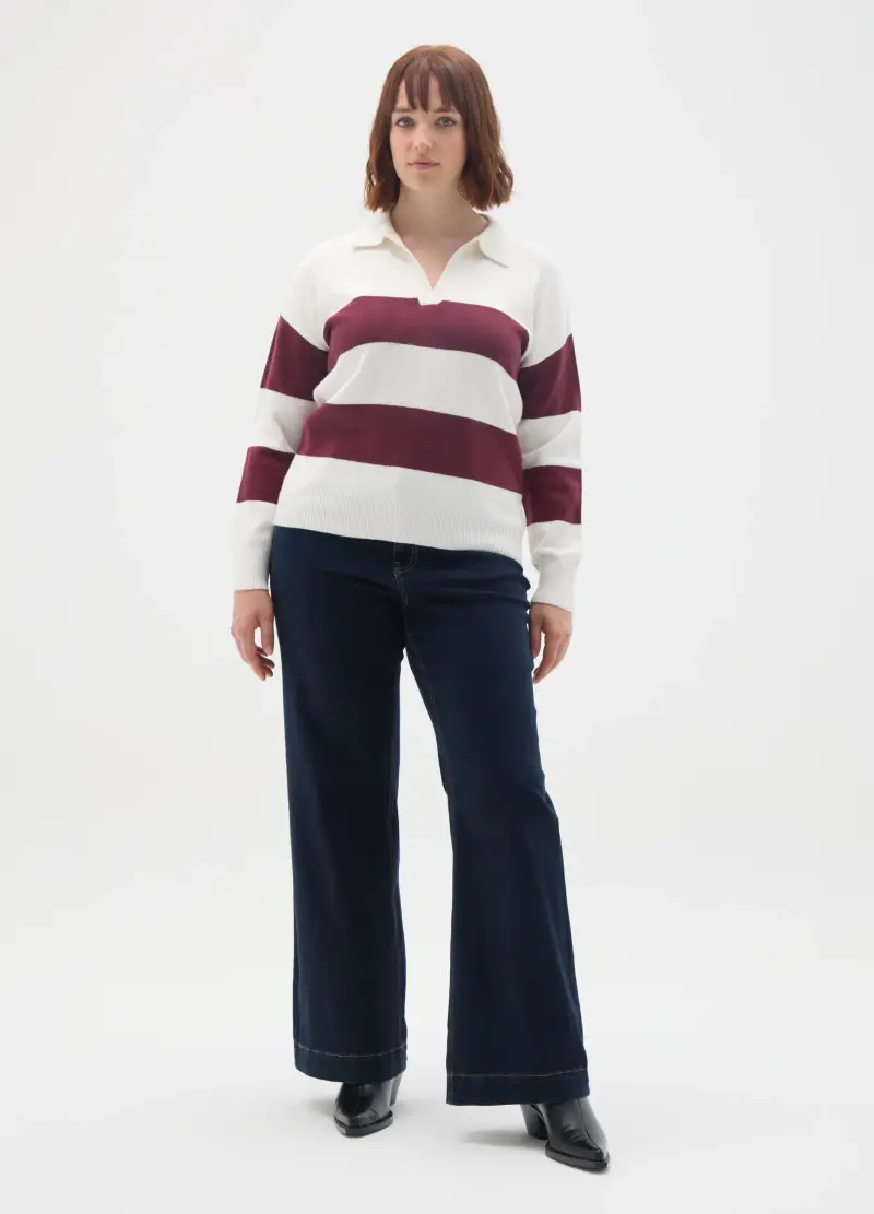 Maglia In Misto Cotone Multicolor Regular Fit, Donna, Multicolor miniatura 2