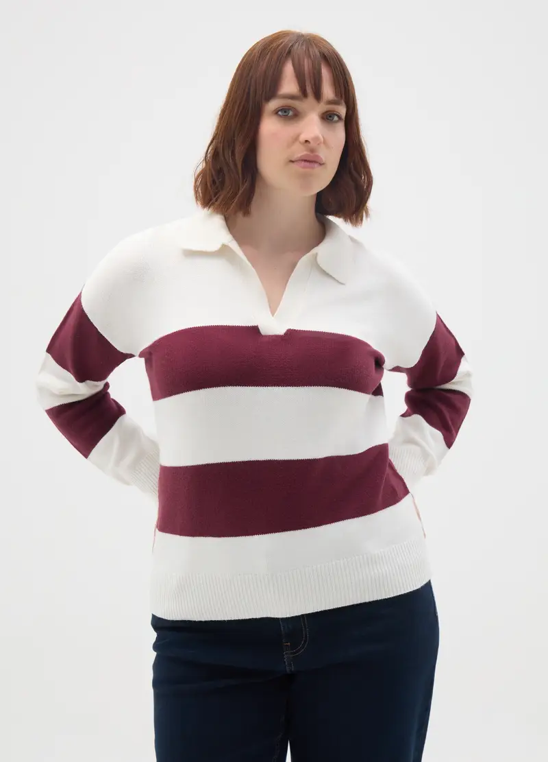 Maglia In Misto Cotone Multicolor Regular Fit, Donna, Multicolor