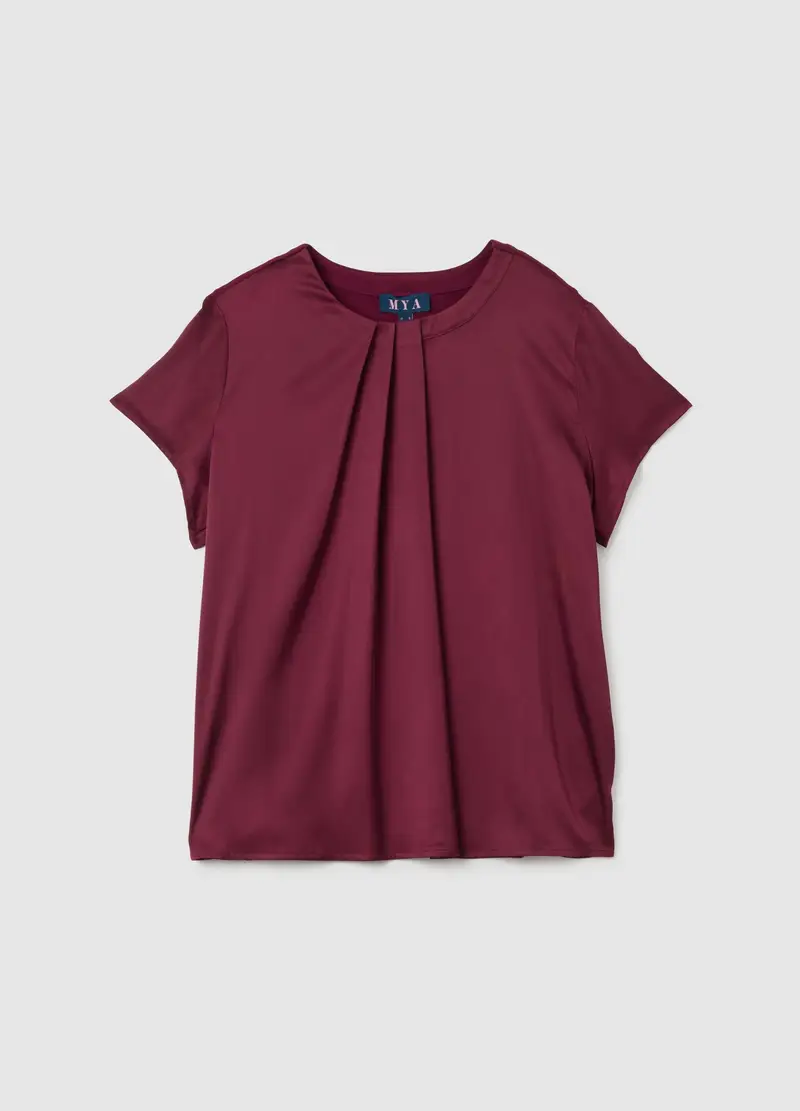 MYA, Maglia In Misto Rosso Regular Fit, Donna, Rosso, Taglia: S