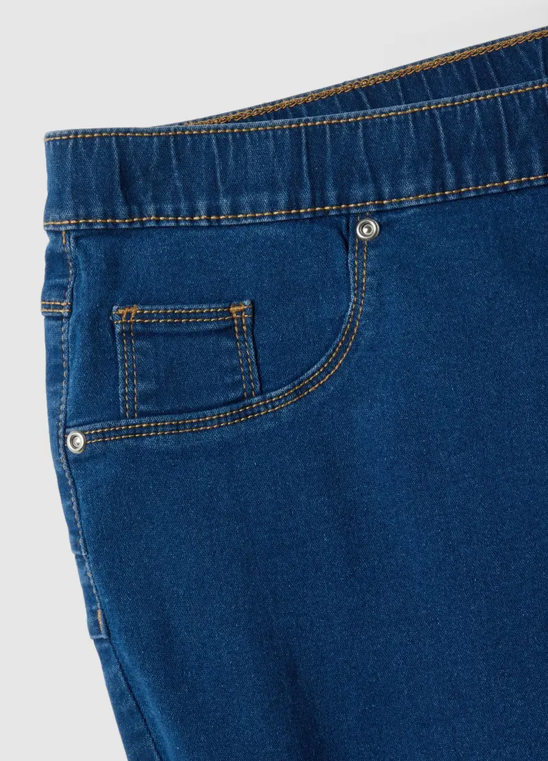 Pantaloni Bootcut Blu In Cotone Elasticizzato Regular Fit, Donna, Blu miniatura 2