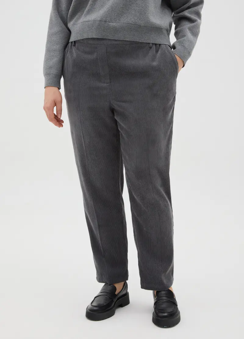 Pantaloni Grigi Wide Leg, Donna, Grigio miniatura 2