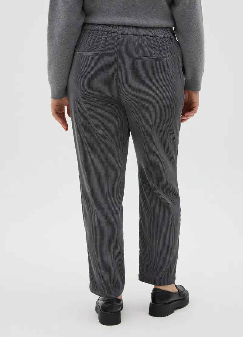 Pantaloni Grigi Wide Leg, Donna, Grigio miniatura 3