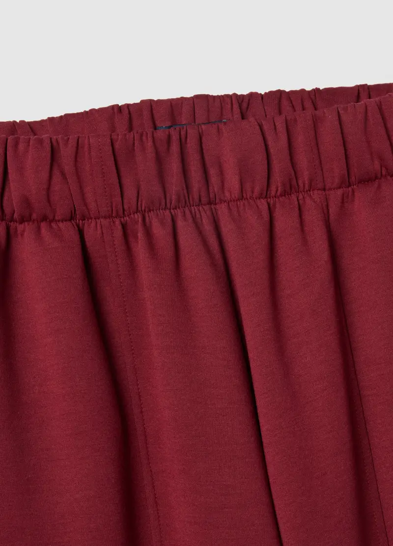 Pantaloni In Cotone Elasticizzato Rossi Relaxed Fit, Donna, Rosso miniatura 2