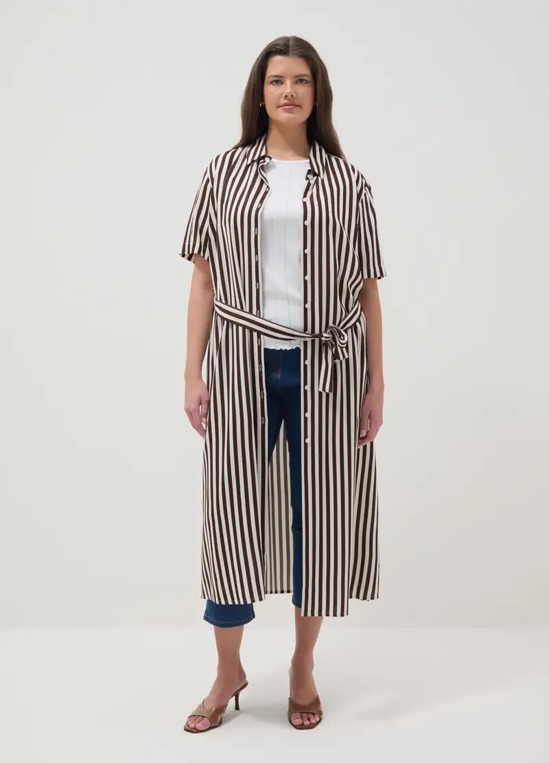 Pantaloni In Misto Cotone Elasticizzato Blu Slim Fit, Donna, Blu