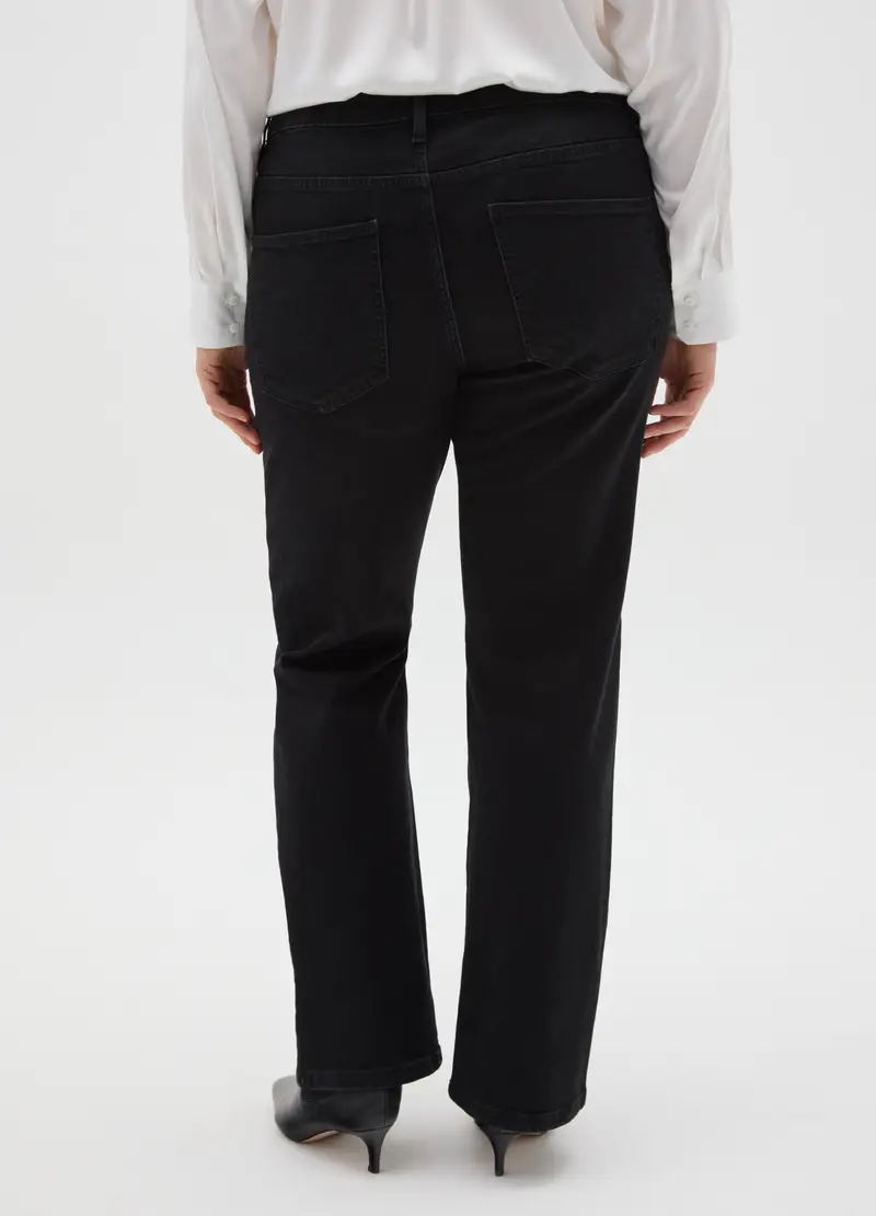 Pantaloni Nero Bootcut Elasticizzati, Donna, Nero miniatura 3