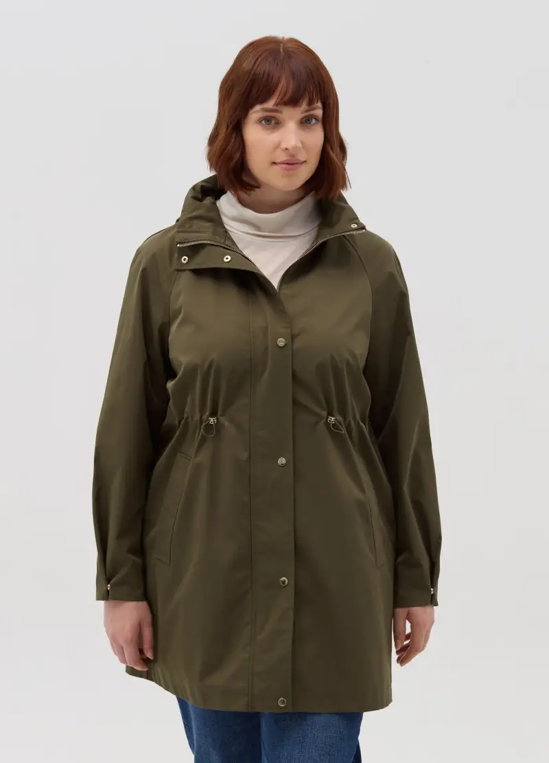 Parka Con Cappuccio Curvy, Donna, Verde