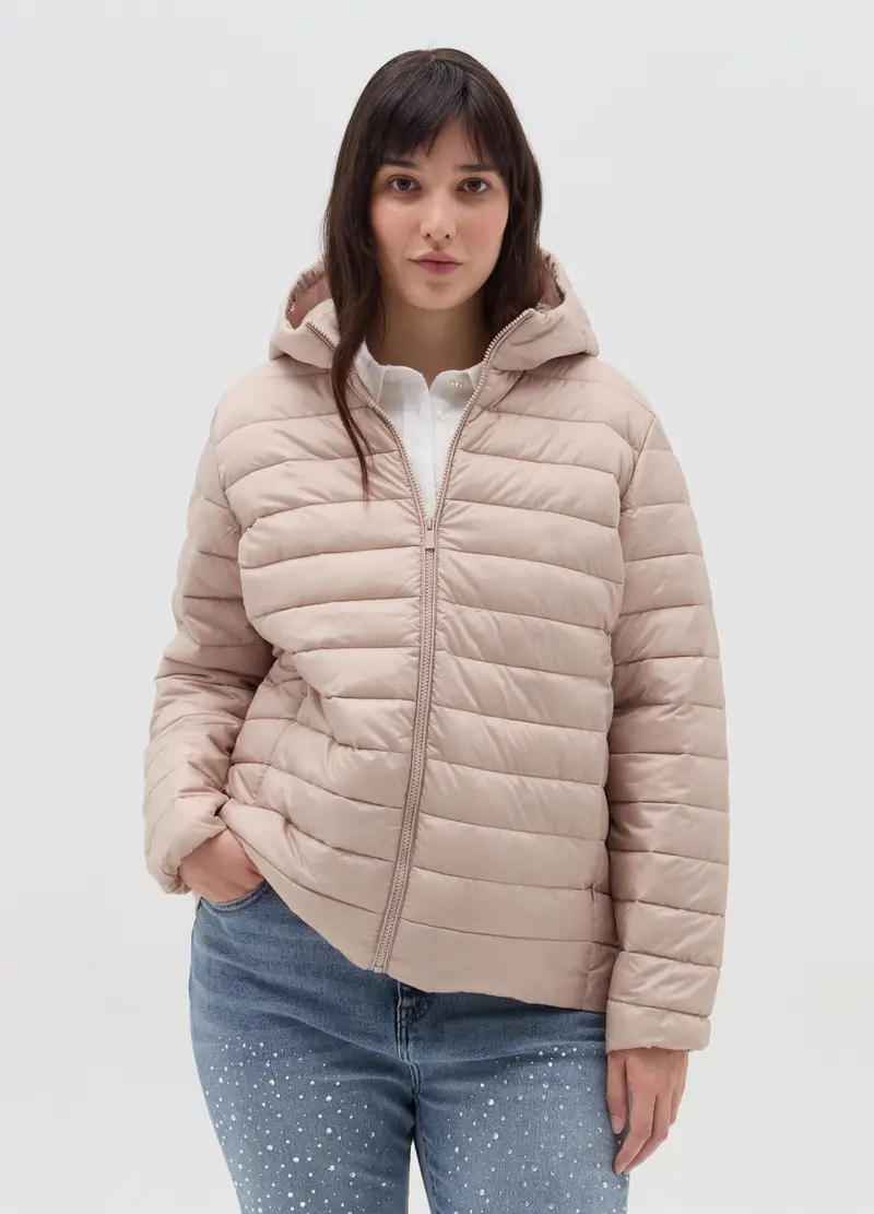 Piumino Ultralight Ripiegabile Curvy, Donna, Beige miniatura 2