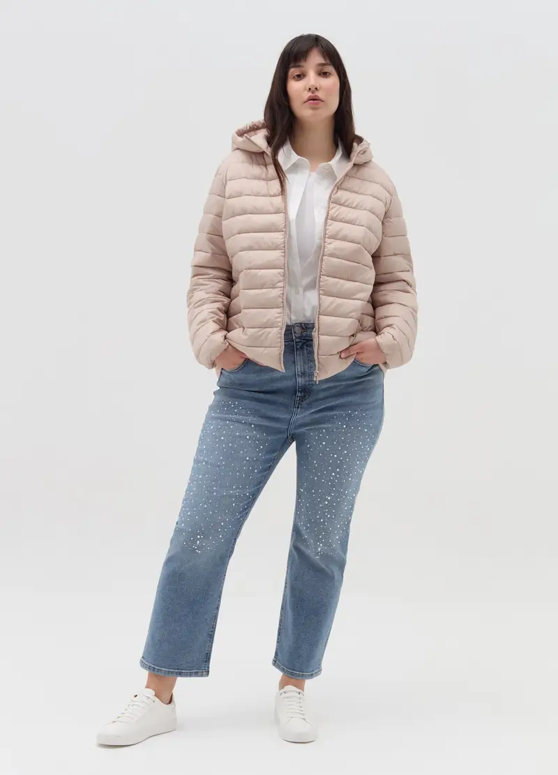 Piumino Ultralight Ripiegabile Curvy, Donna, Beige