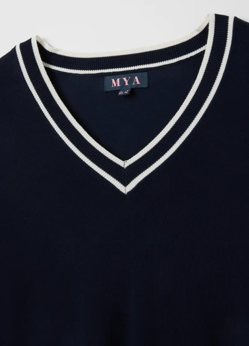 , Pullover Blu Regular Fit, Donna, Multicolor miniatura 2