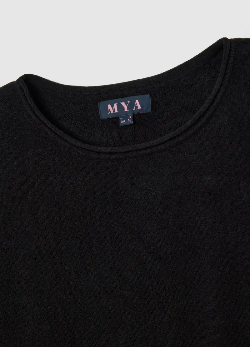 , Pullover Nero Regular Fit, Donna, Nero miniatura 2