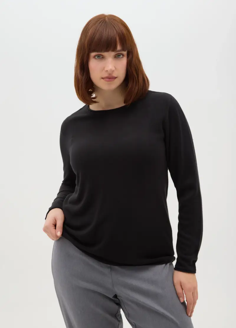 Pullover Nero Regular Fit, Donna, Nero