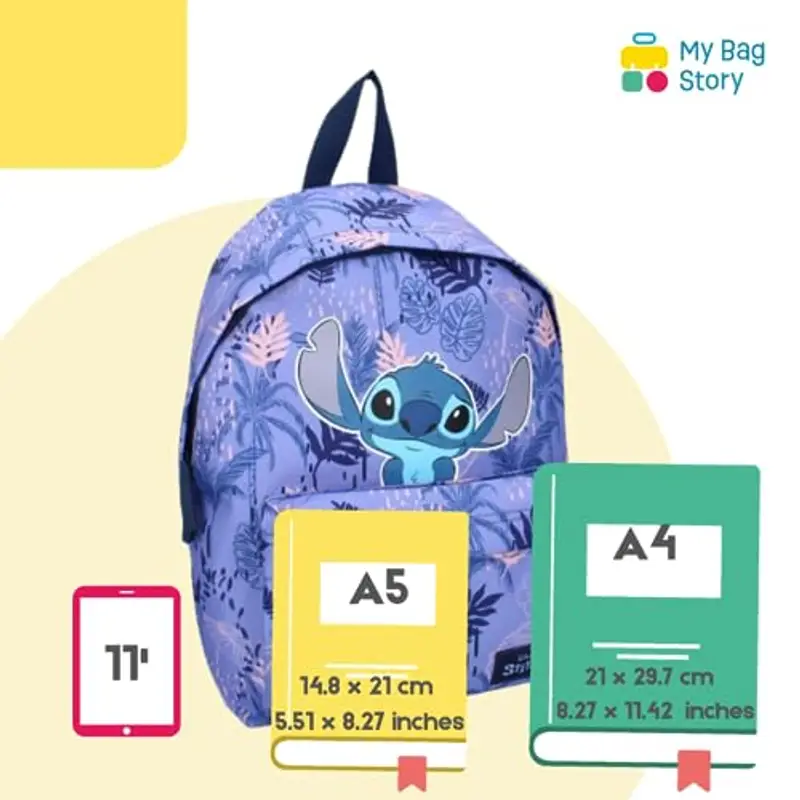 Mybagstory - Zaino Disney Stitch Viola per Bambino - Scuola Primaria miniatura 3