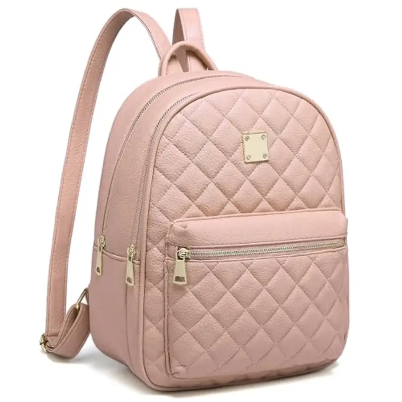 Myhozee Zaino Donna Pelle PU Zainetto Ragazza Casual Rosa Zaini Casual Daypack Backpack per Scuola Viaggio Lavoro