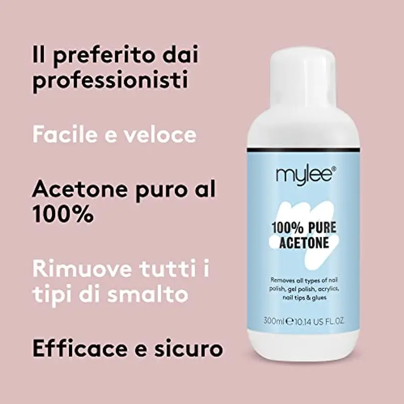 Mylee, solvente per unghie di qualità superiore, 100% puro acetone, adatto per smalti Gel UV/LED soak off miniatura 2