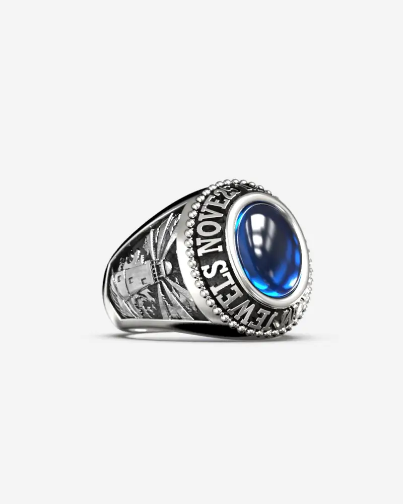 Anello Celebrativo Ovale Personalizzabile In Argento