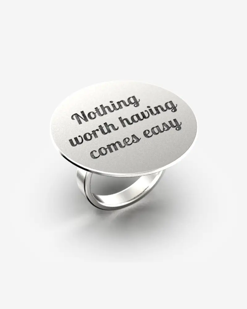 Anello Piastra Tonda Con Incisione Personalizzata