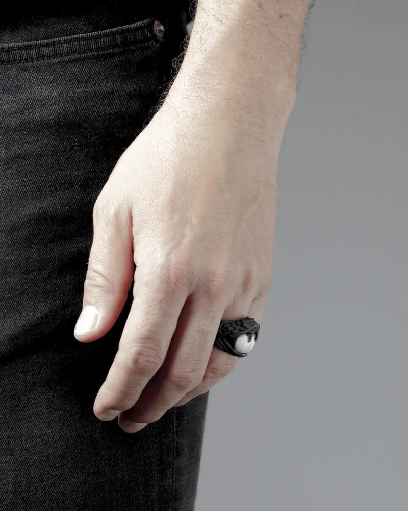 Anello Serpente Ophis Brunito miniatura 2