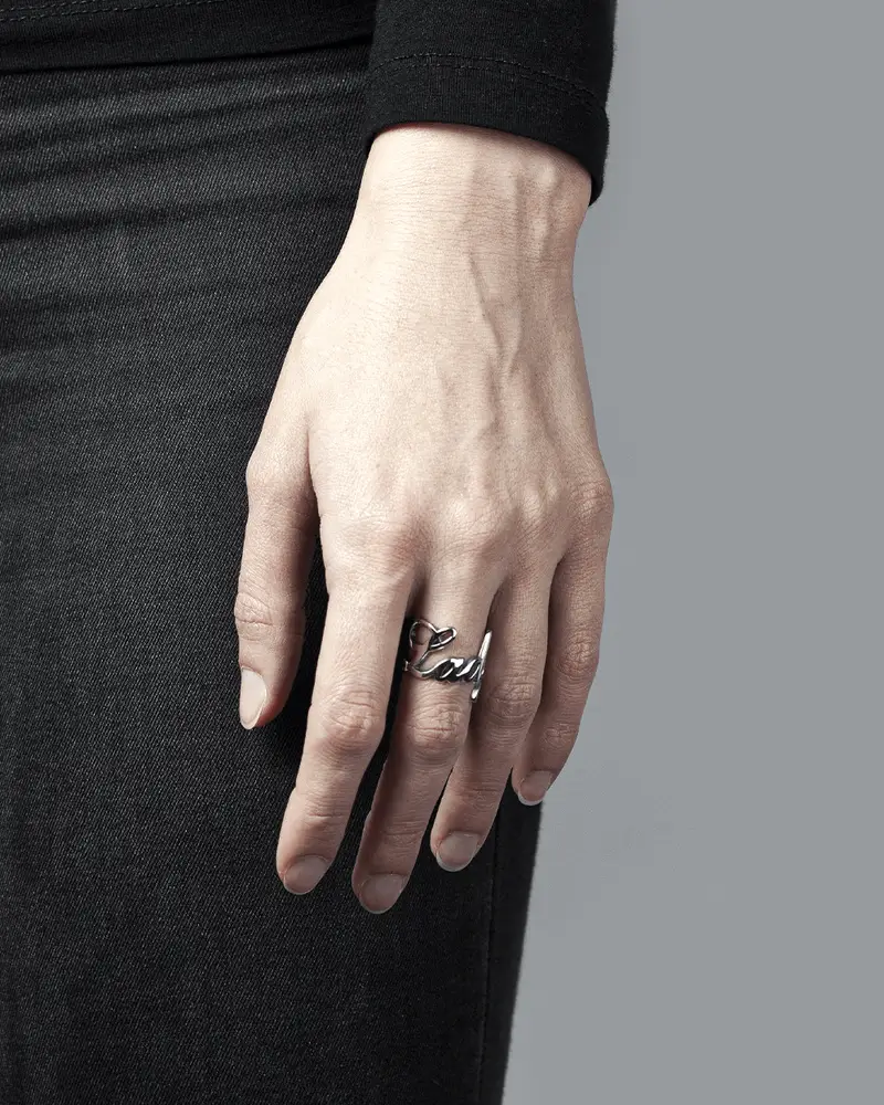 Anello Traforo Nome Personalizzabile In Argento miniatura 2