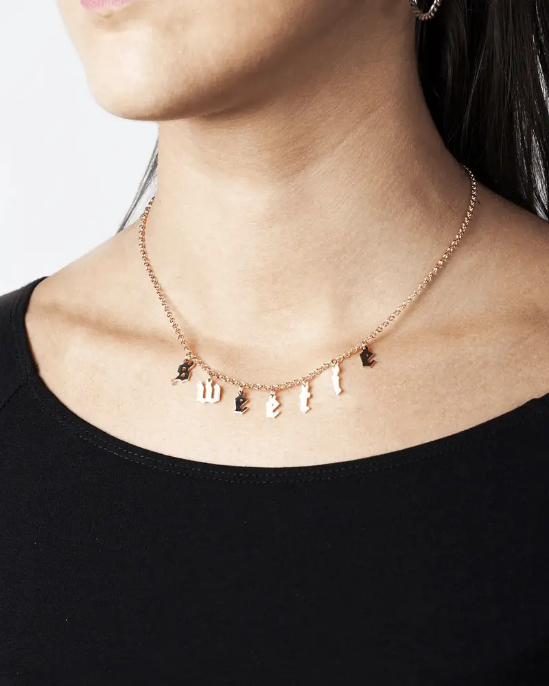 Collana Personalizzabile Con Lettere Pendenti miniatura 2