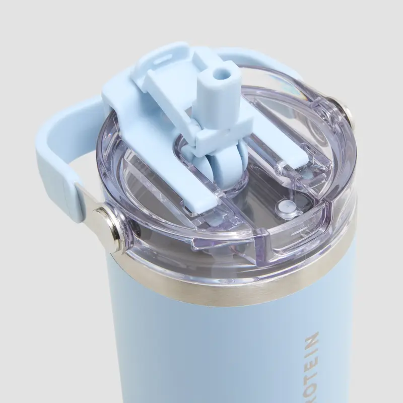 Borraccia Myprotein in metallo riciclato con manico e cannuccia 900ml - Azzurro Blu miniatura 3