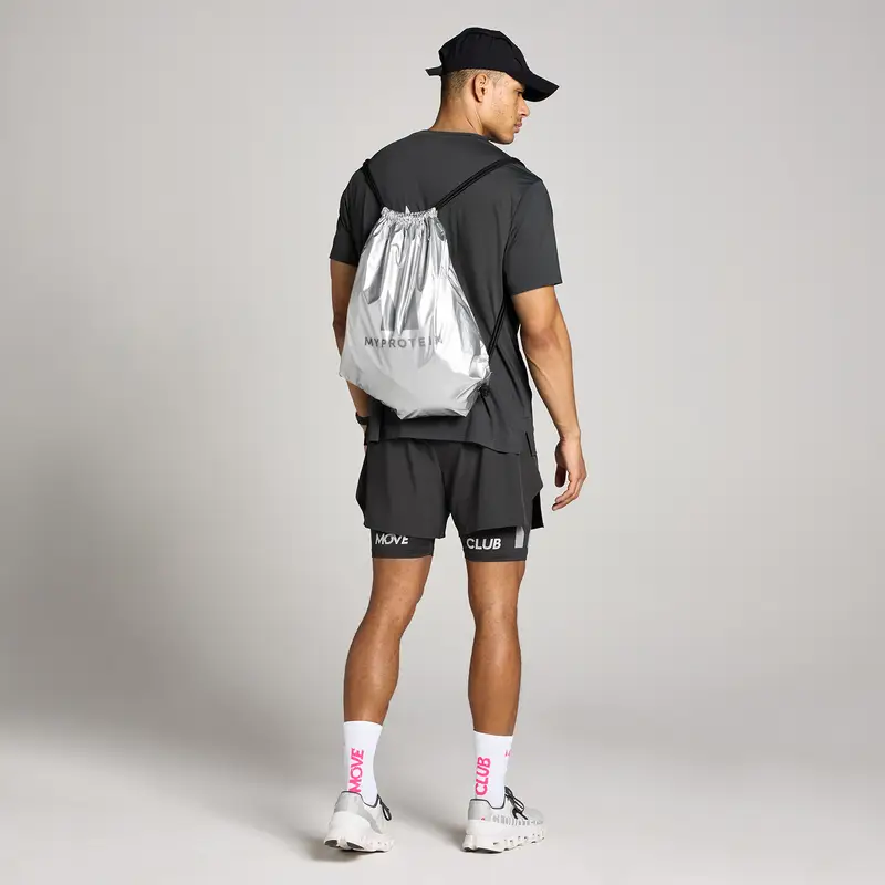 Borsa con coulisse metallizzata MP - Nero miniatura 2