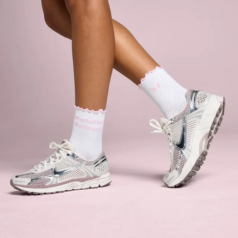 Calze da corsa alla caviglia MP con volant (confezione da 3) - Bianco/nero/rosa tenue