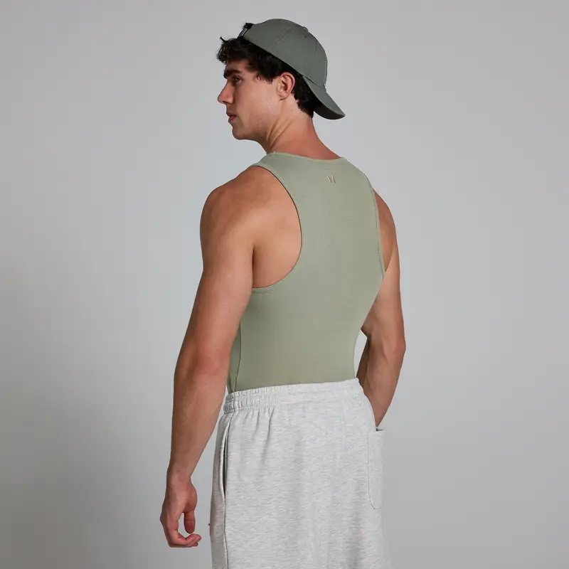 Canotta a costine con vestibilità aderente MP da uomo - Salvia scuro Verde miniatura 2