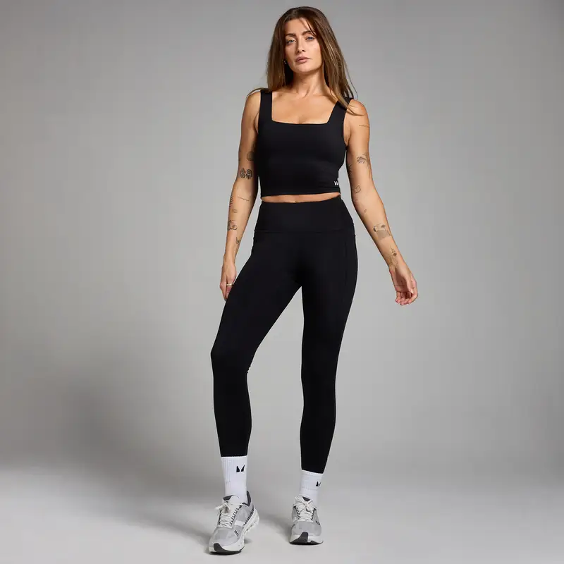 Canotta con scollo quadrato MP Active da donna - Nera Nero miniatura 3